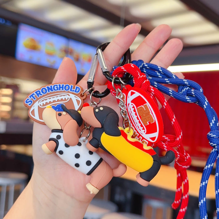 Wholesale Creative 3D cartoon dog couple keychain