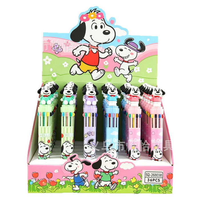 Wholesale 6pcs Ten-Color Ballpoint Pen Cute Soft Rubber Design Oil-Based Ballpoint Pen