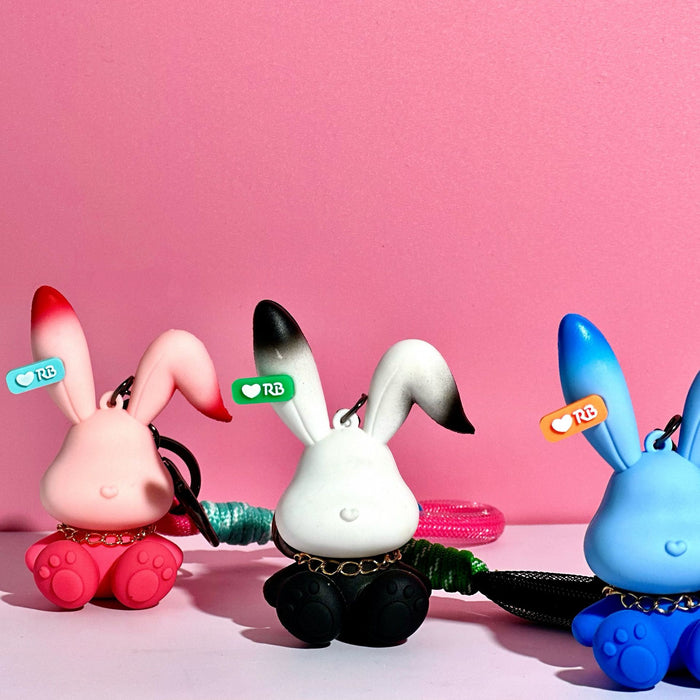 Wholesale Creative rabbit cartoon car keychain, backpack decoration, couple keychain