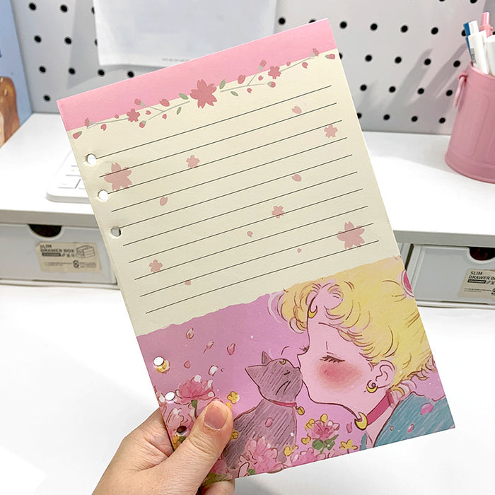 Wholesale 5pcs A5 Card Album with Colorful Inner Pages,  Cartoon Detachable Loose-Leaf Book Replacement Core
