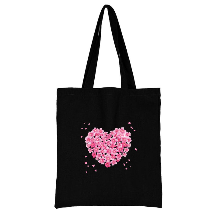 Wholesale Love Pattern Printed Canvas Bag Environmental Handbag Shopping Bag JDC-SD-PF005