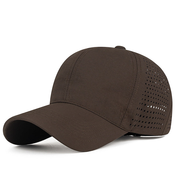 Wholesale Quick-drying Perforated Cap Women's Spring and Summer Sunscreen Soft Top Breathable Sports Travel howing Small Baseball Cap for Men