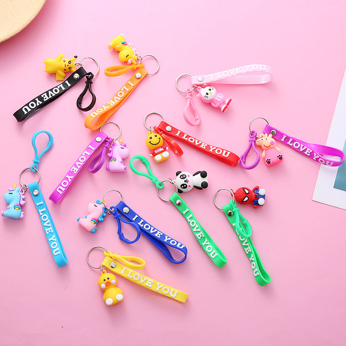 Wholesale Random Cute Cartoon Soft Rubber Toy Keychain JDC-KC-BoYue011