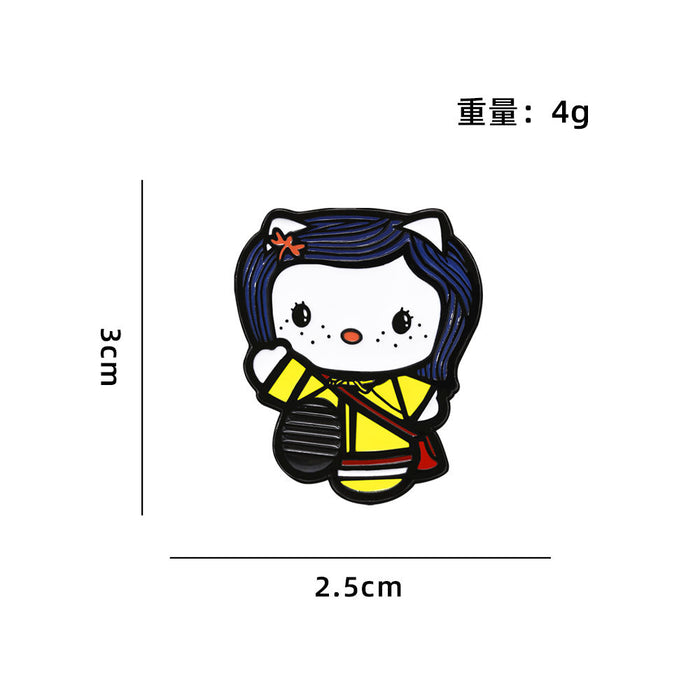 Wholesale Cartoon brooch cat and mermaid cute anime surrounding alloy oil drop bag decoration badge