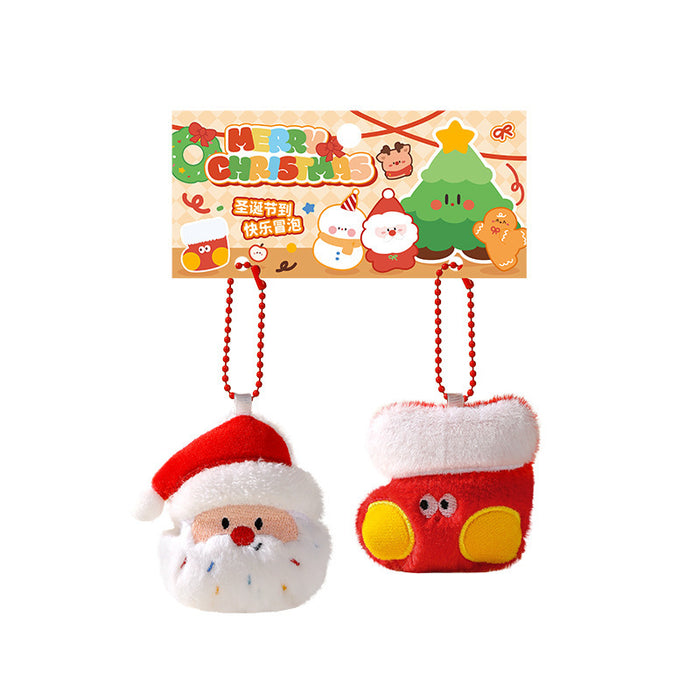 Wholesale Plush and Snowman Cartoon Keychain Set Christmas Bag Charm MOQ≥2