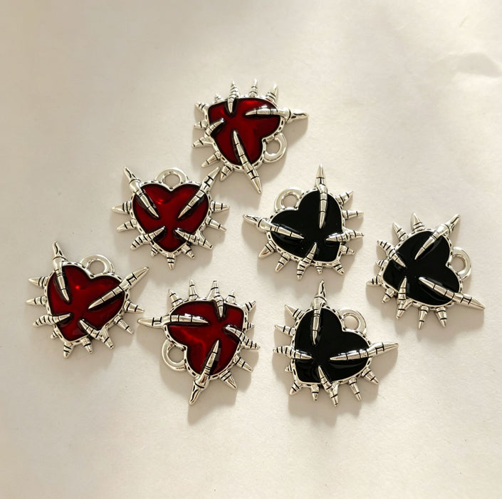 Wholesale Gothic  n Heart Metal Pendants Black Alloy DIY Jewelry Accessories For Bracelet Necklace Earrings