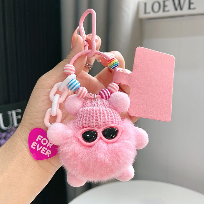 Wholesale Plush Strawberry Animal Car Keychain Bag Charm Trendy Decorative Accessory