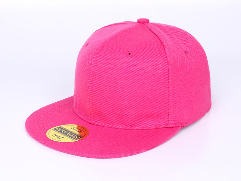 Wholesale Red Solid Color Baseball Cap Flat Brim Skateboard Hip Hop Adjustable Summer Fashion