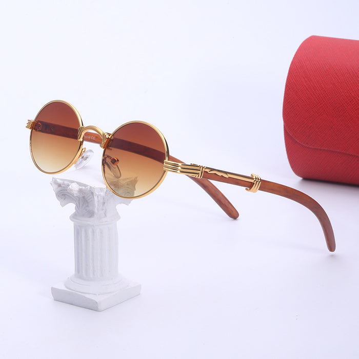 Wholesale faux wood sunglasses men's small  glasses cross-border sunglasses