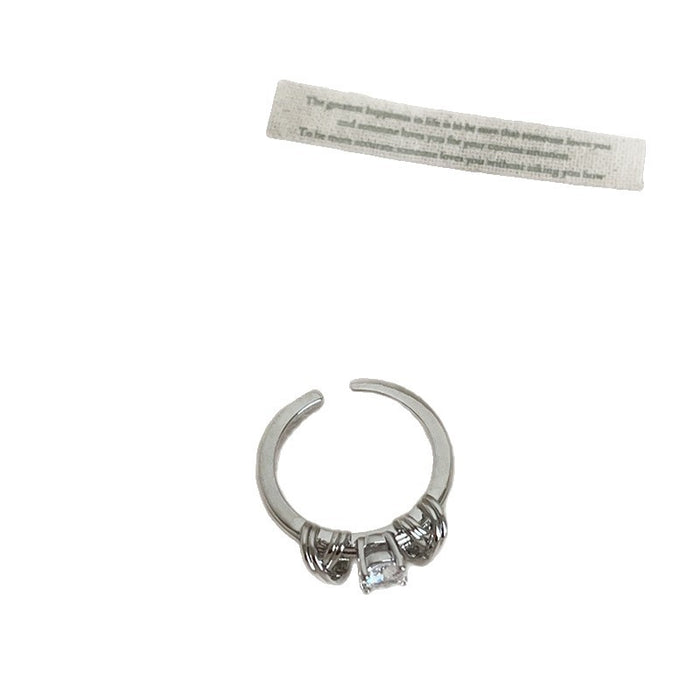 Wholesale Intertwined Rope-Knot Metal Ring with Drilled Accents