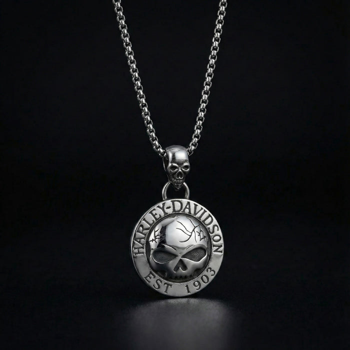 Wholesale Retro Skull Titanium Steel Necklace