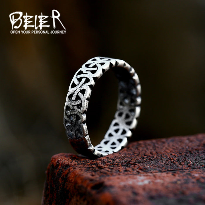 Wholesale Stainless steel fashionable and simple knot ring jewelry, retro titanium steel men's and women's rings