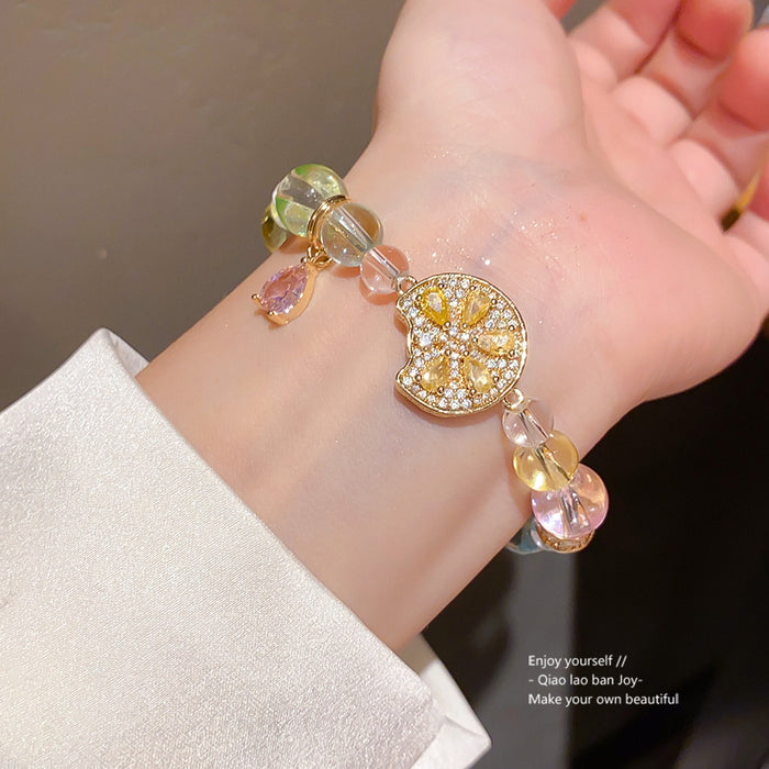 Wholesale Fashion Pearl Bracelet with Zircon Accents Adjustable Chain Stylish Jewelry Accessory