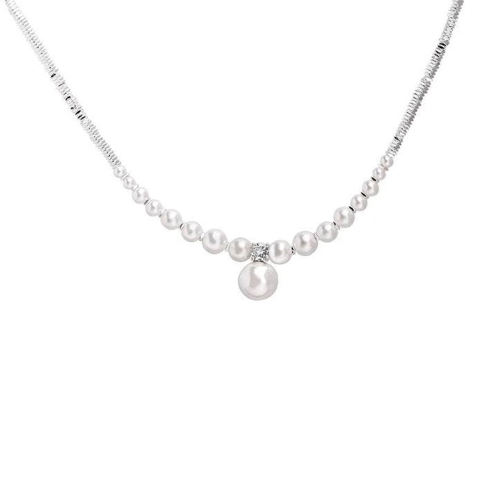 Wholesale Light luxury style pearl necklace, personalized, fashionable, versatile, elegant, simple, high-end, collarbone chain