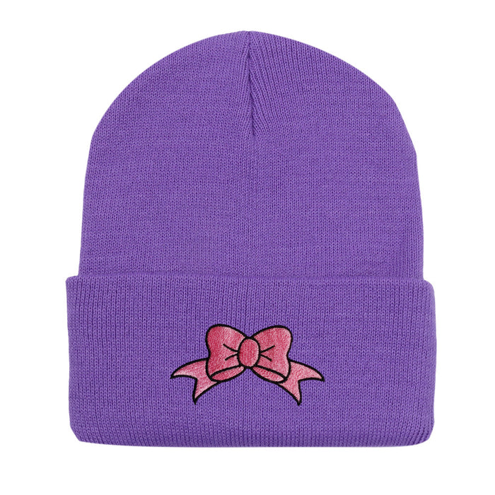 Wholesale Bow Embroidery Acrylic Knitted Hat JDC-FH-HaiPu009