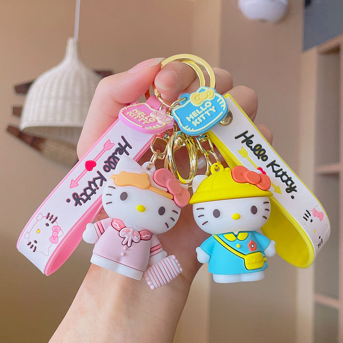 Wholesale Cartoon cat  key chain bag pendant doll key pendant giftcar silicone keychain