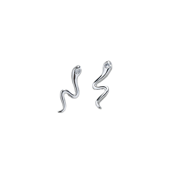 Wholesale Earstuds with unique personality, small diamonds, agile snake shaped earrings