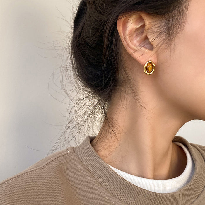 Wholesale Elliptical earrings for women, retro style and atmospheric atmosphere, autumn and winter new earrings and earrings