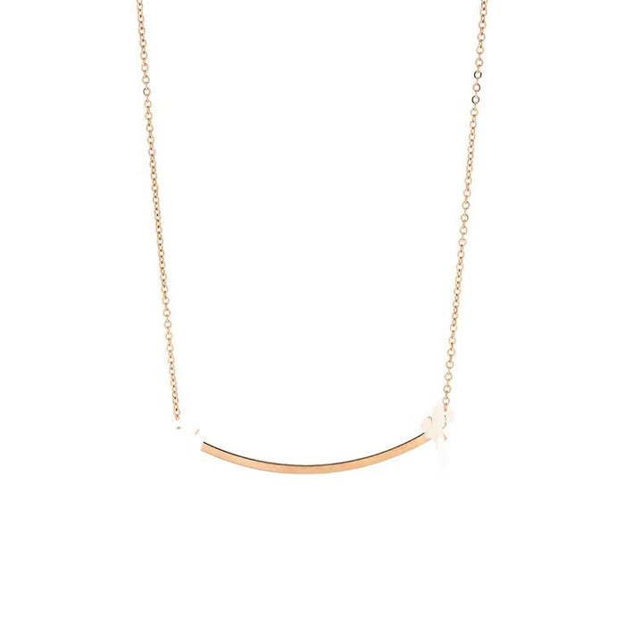 Wholesale Smiling face necklace for women, light luxury, niche, collarbone necklace, high-end, exquisite titanium steel