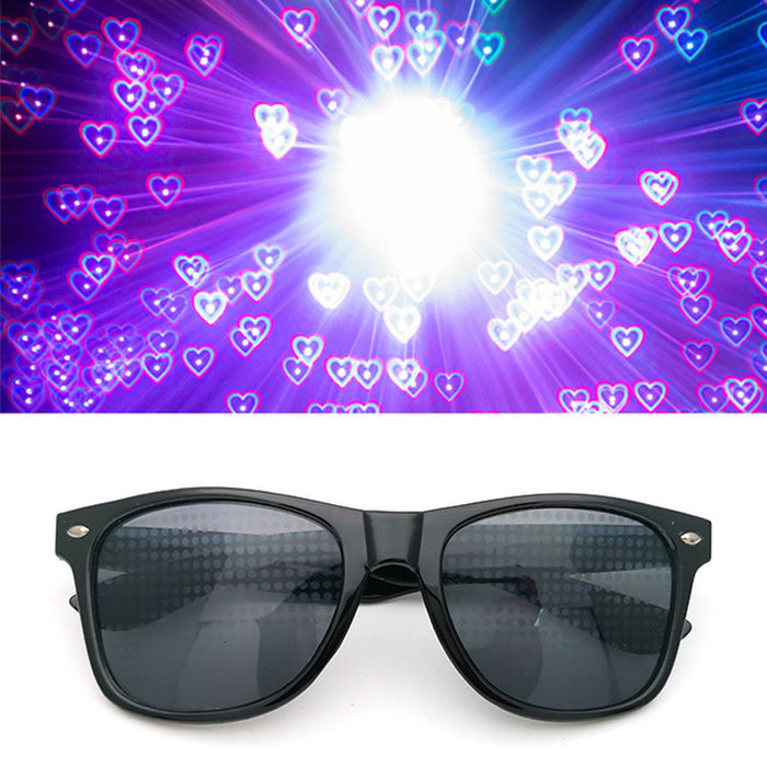 Wholesale Rice Nails Diffraction Love Special Effect Optical Mirror PC Sunglasses JDC-SG-Fuxin007