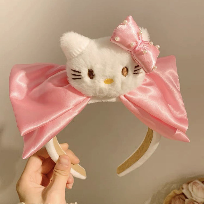 Wholesale Cute Bow Lace Plush Rabbit Ear Hair Band Women Wash Face Hair Band