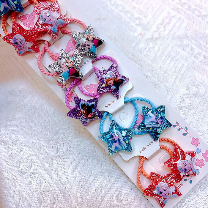 Wholesale 10pcs/ set Cartoon hair tie children' s hair accessories heart-shaped snow headband