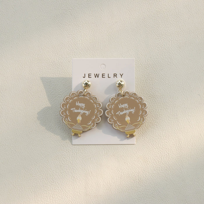 Wholesale Turkey Thanksgiving Acrylic Drop Earrings