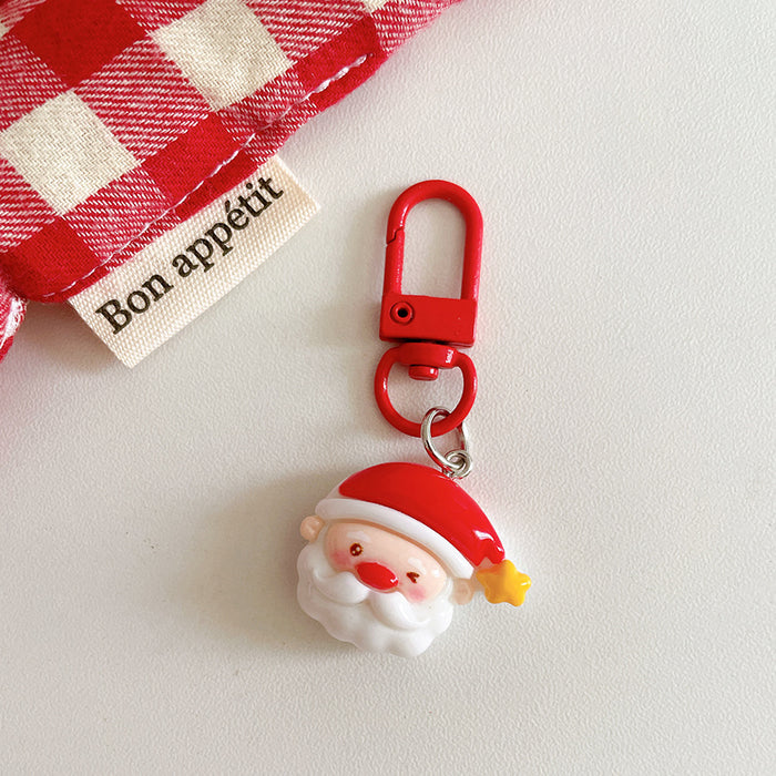 Wholesale Trendy Cartoon Christmas Resin Keychain Pendant  Design Bag Charm Gift Accessory For Resale