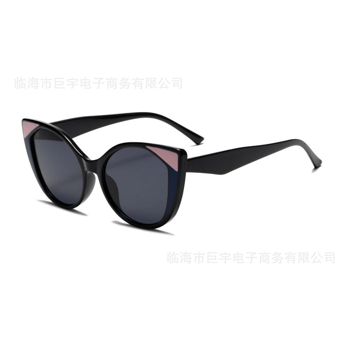 Wholesale Color block decoration square cat eye sunglasses modern retro sunglasses personality