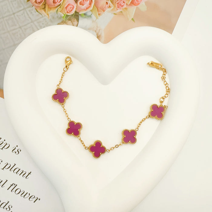 Wholesale Stainless steel clover bracelet, titanium steel high-end decorative accessory