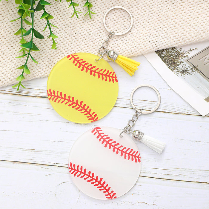 Wholesale Baseball Acrylic Tassel Keychain JDC-KC-RongRui042