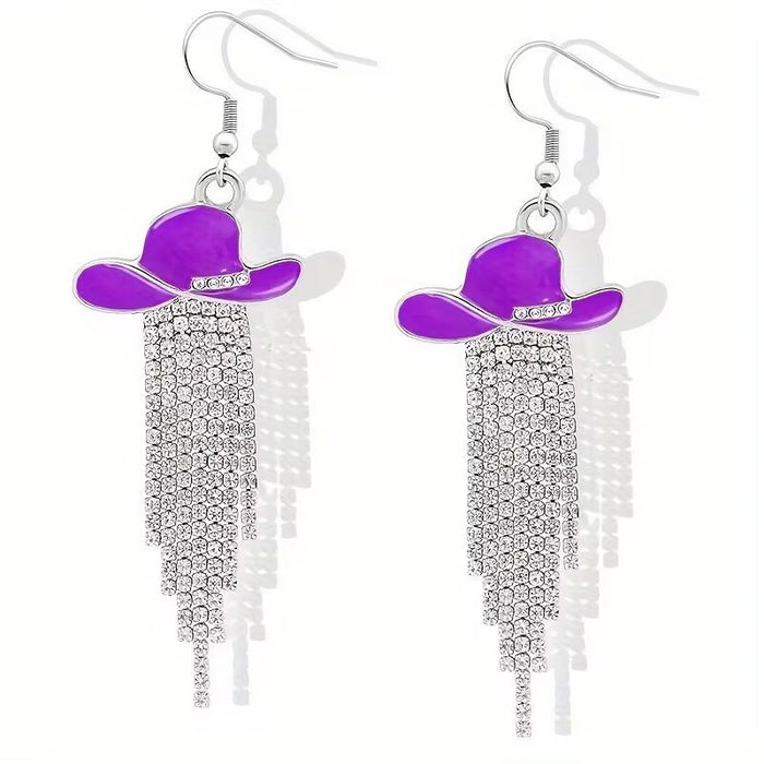 Wholesale Alloy Electroplated Fringe Earrings Geometric Shape Fashion Accessory MOQ≥2