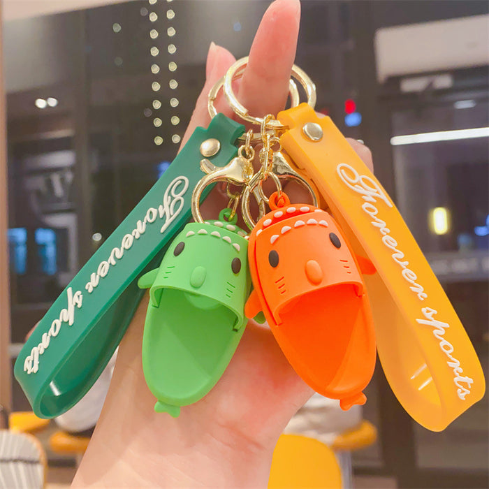 Wholesale Cute Shark Slipper Keychain
