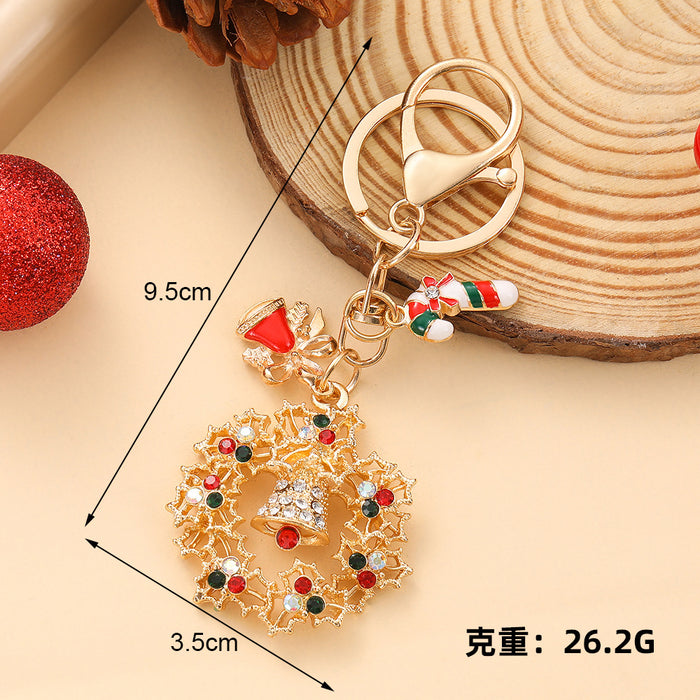 Wholesale Zinc Alloy Christmas Bells Keychain Bag Charm Gift MOQ≥2