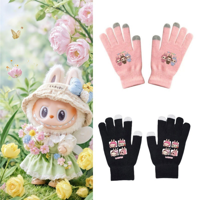 Wholesale Warm Dopamine Printed Knitted Gloves