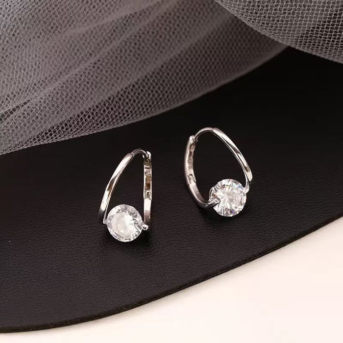 Wholesale Zircon Gold Hoop Earrings