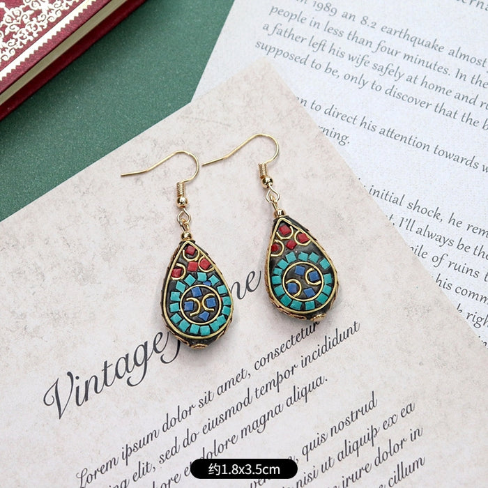 Wholesale Vintage Turquoise Earrings JDC-ES-Luox007