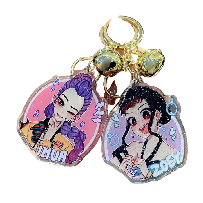 Wholesale 5 PCS KPOP double-sided cute cartoon print acrylic keychains