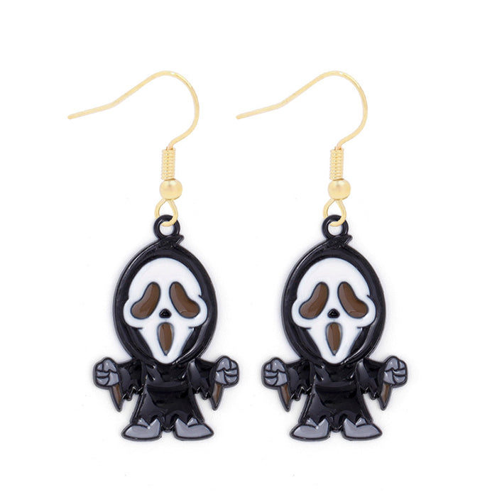 Wholesale Halloween Series Skull Pumpkin Zinc Alloy Earrings JDC-ES-BinL008