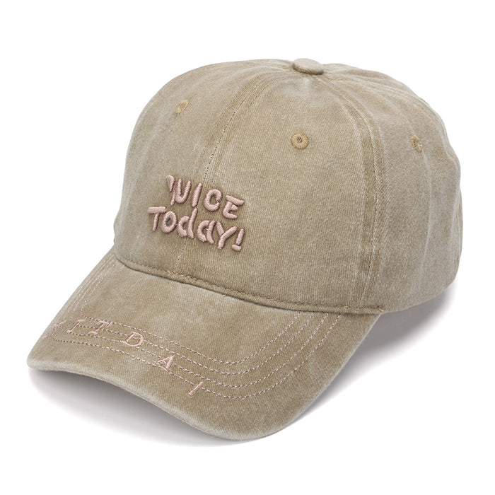 Wholesale Vintage Embroidered Baseball Cap – Grey Distressed Cotton Sun Protection Women' s Fashion Hat