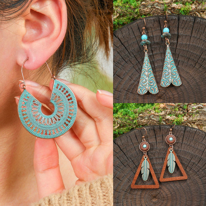 Wholesale Bohemian Floral Tassel Earrings Jewelry Accessory Boutique Resale MOQ≥2
