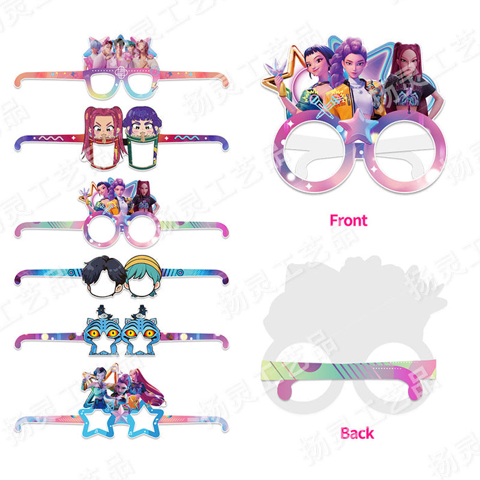 Wholesale KPOP 12 per set Paper glasses party photo booth props