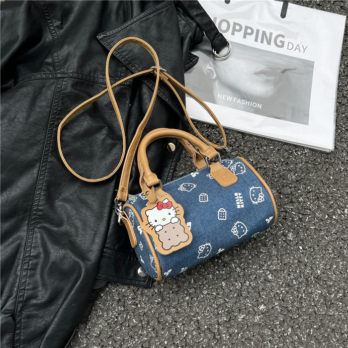 Wholesale Cute cartoon print denim handbags