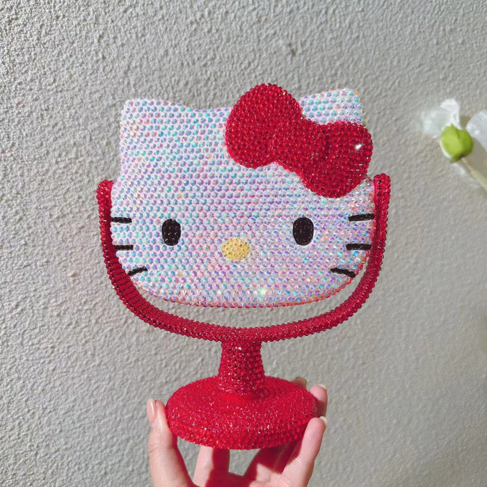 Wholesale Cartoon Cat Rhinestone Plastic Beauty Mirror JDC-VM-MingJu001