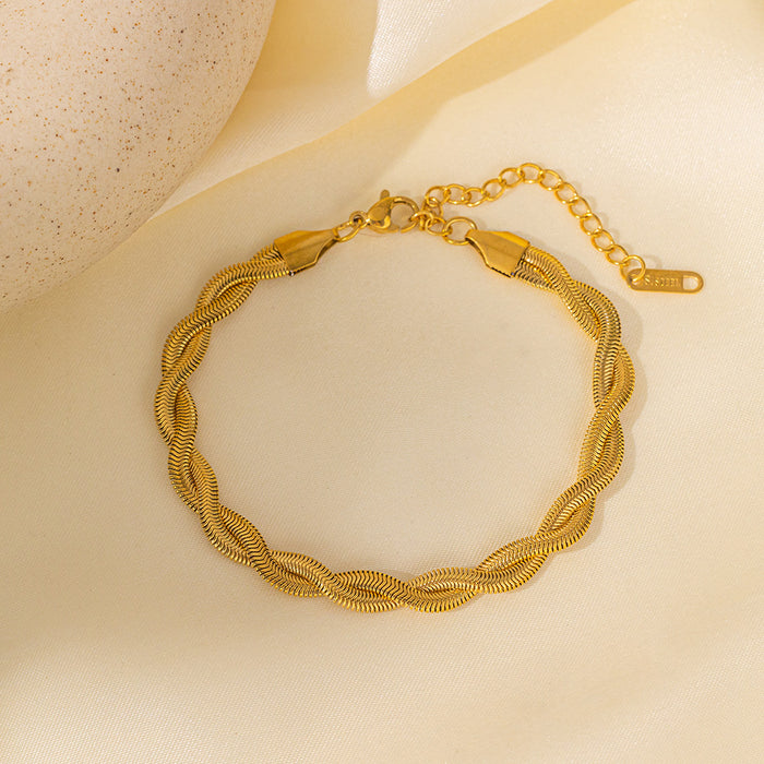 Wholesale gold-plated woven clavicle bracelet  cross jewelry suit