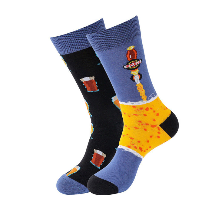 Wholesale Hamburger Fries Socks Knees Fruit Plant Socks