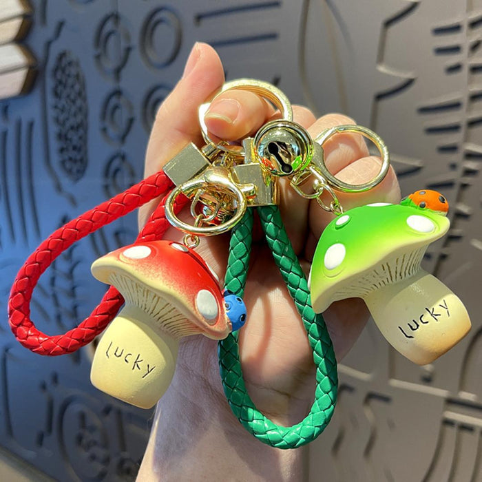 Wholesale Ladybug Mushroom Cute Keychain Resin Pendant