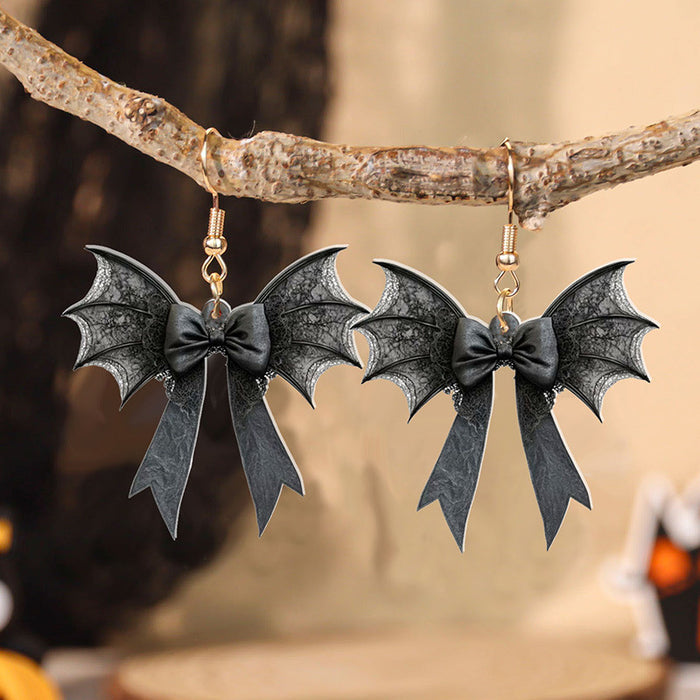 Wholesale Dark Gothic  butterfly earrings for women Ghostly and spooky holiday atmosphere earrings