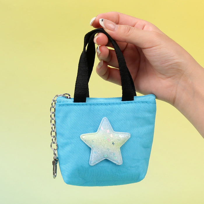 Wholesale Five Pointed Star Tarpaulin Handbag Coin Purse Trendy Zipper Bag Charm