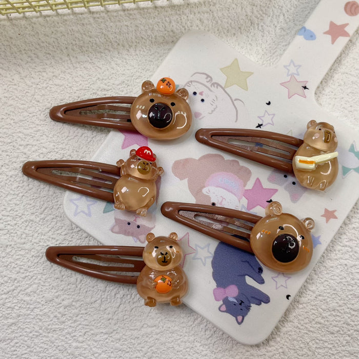 Wholesale  Hair Clip Girl Children's Baby Clip Cartoon Capybara Side Clip